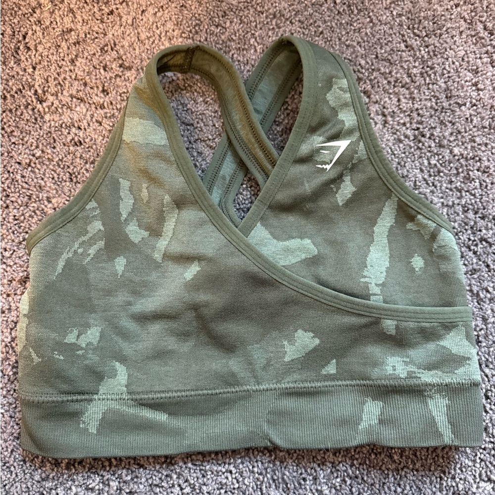 Gymshark Green Camo Sports Bra